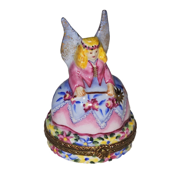 Pink Blue Angel Keepsake for Collectors Authentic Limoges Box