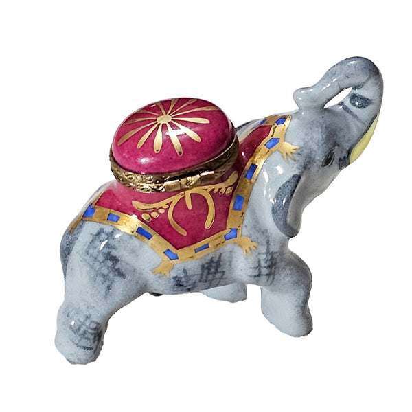 Trunk Up Royal Elephant Box Porcelain Limoges wild animal French Trinket Box