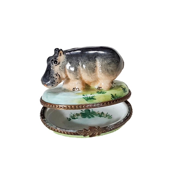 Hand-Painted Hippopotamus Limoges Box for Safari Lovers, view 2