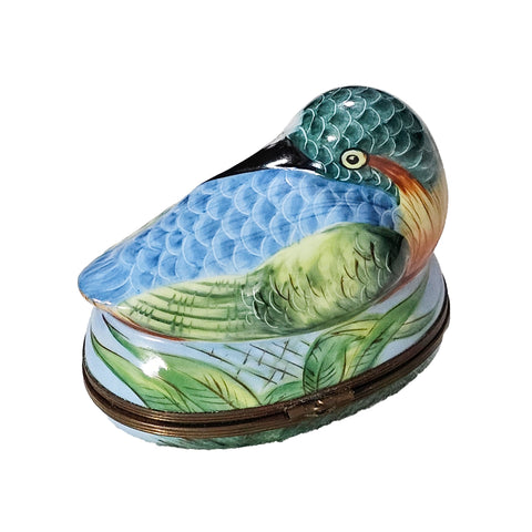 Vibrant Hand-Painted Bird Box Porcelain Limoges Bird Birds French Trinket Box