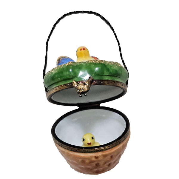 Easter Chick Basket Delight Porcelain Limoges easter French Trinket Box