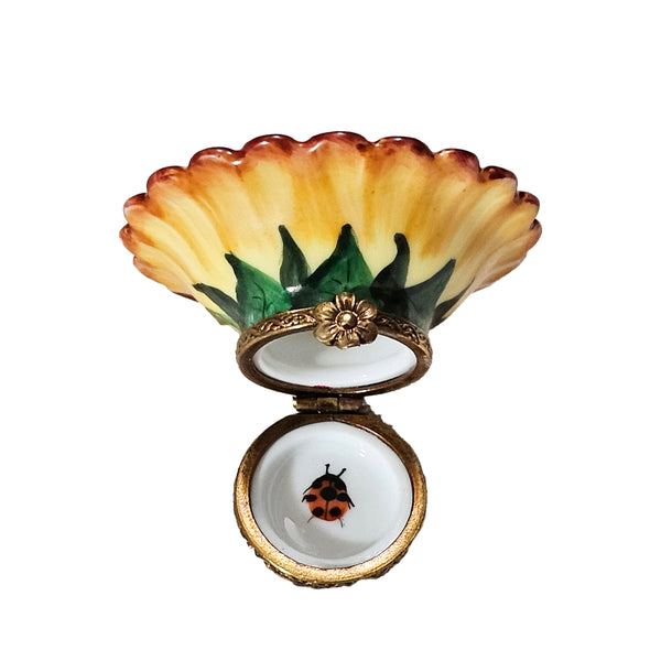 Sunflower Elegance Limoges Box Porcelain Limoges flower garden French Trinket Box