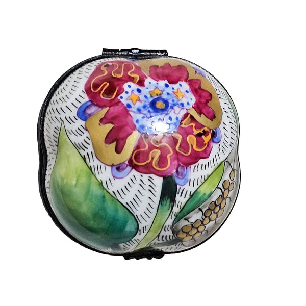 Puffy Floral Limoges Box Porcelain Limoges traditional French Trinket Box