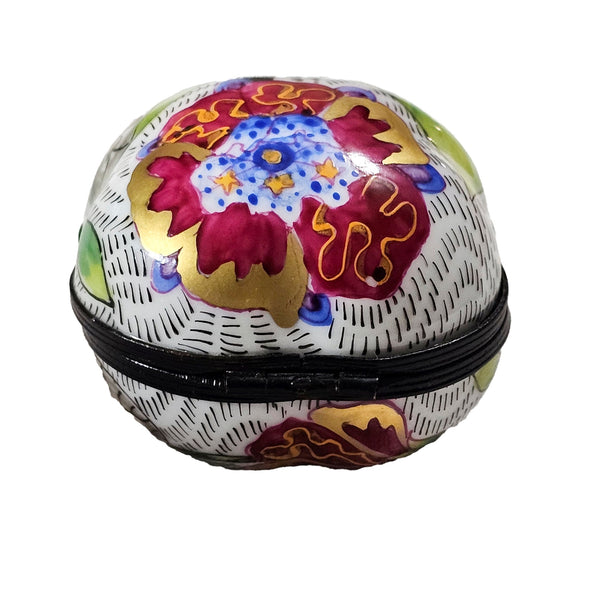 Puffy Floral Limoges Box Porcelain Limoges traditional French Trinket Box
