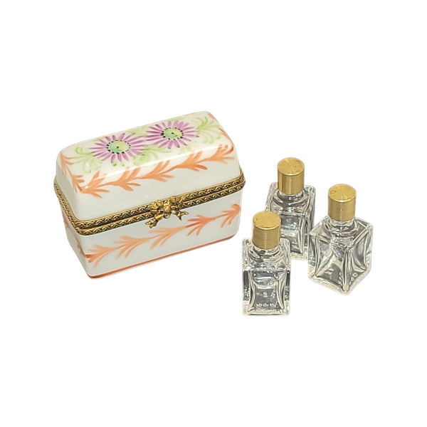 Elegant Orange Perfume Box Porcelain Limoges Perfume French Trinket Box