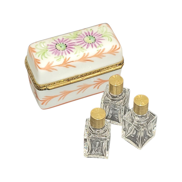 Elegant Orange Perfume Box Porcelain Limoges Perfume French Trinket Box
