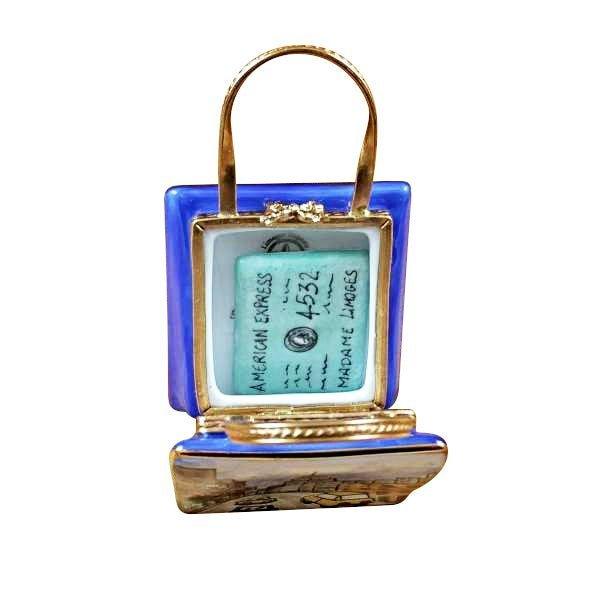 5Th Avenue Shopping Bag w Credit Card es Porcelain Limoges bag purse new york limoges boxes French Trinket Box