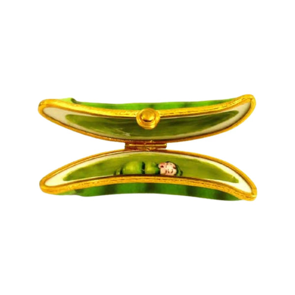 A Pea In A Pod Porcelain Limoges Vegetables Fruit French Trinket Box