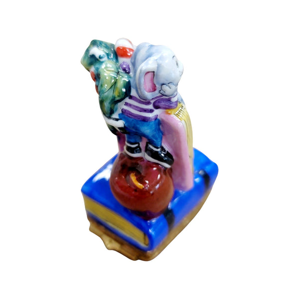 ABC Mice Porcelain Figurine Porcelain Limoges Mice Baby Kids French Trinket Box