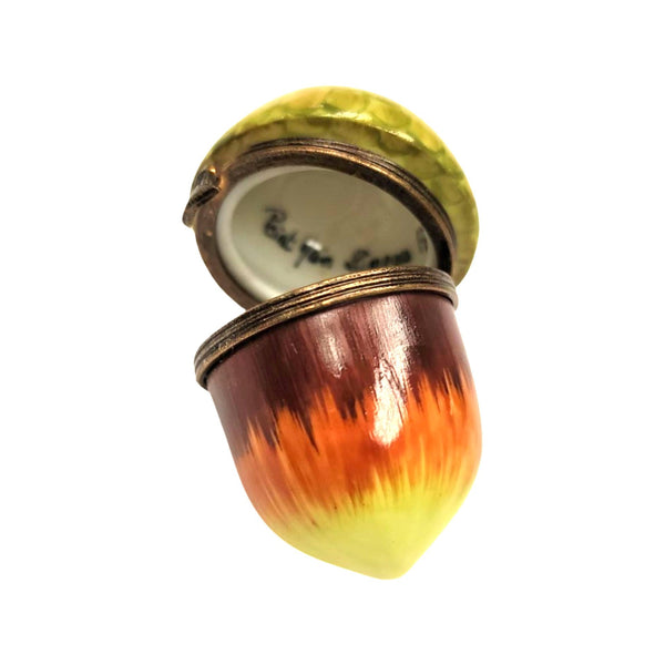 Acorn Nut Limoges Figurine Porcelain Limoges fruit Vegetables French Trinket Box