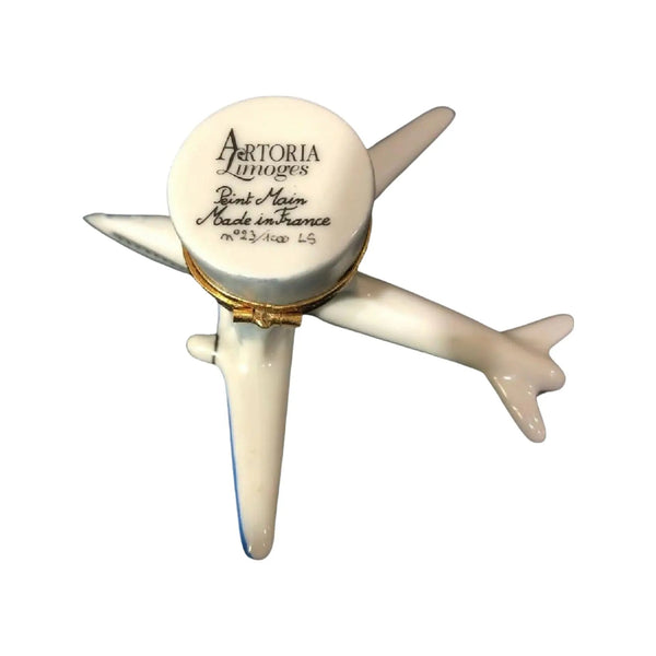Airplane Porcelain Limoges Vehicle travel French Trinket Box