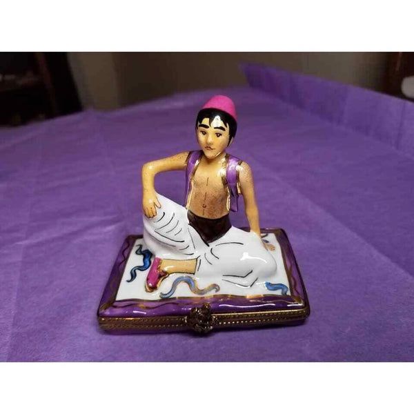 Aladdin's Enchanted Magic Carpet Porcelain Limoges baby travel world limoges box French Trinket Box