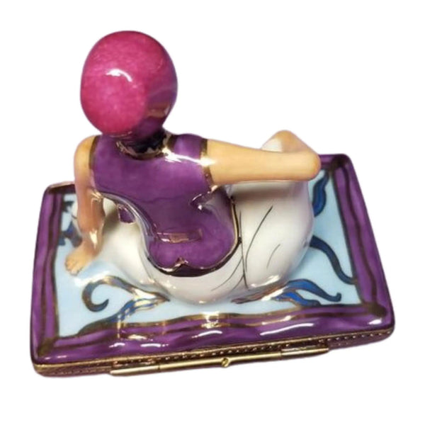 Aladdin's Enchanted Magic Carpet Porcelain Limoges baby travel world limoges box French Trinket Box