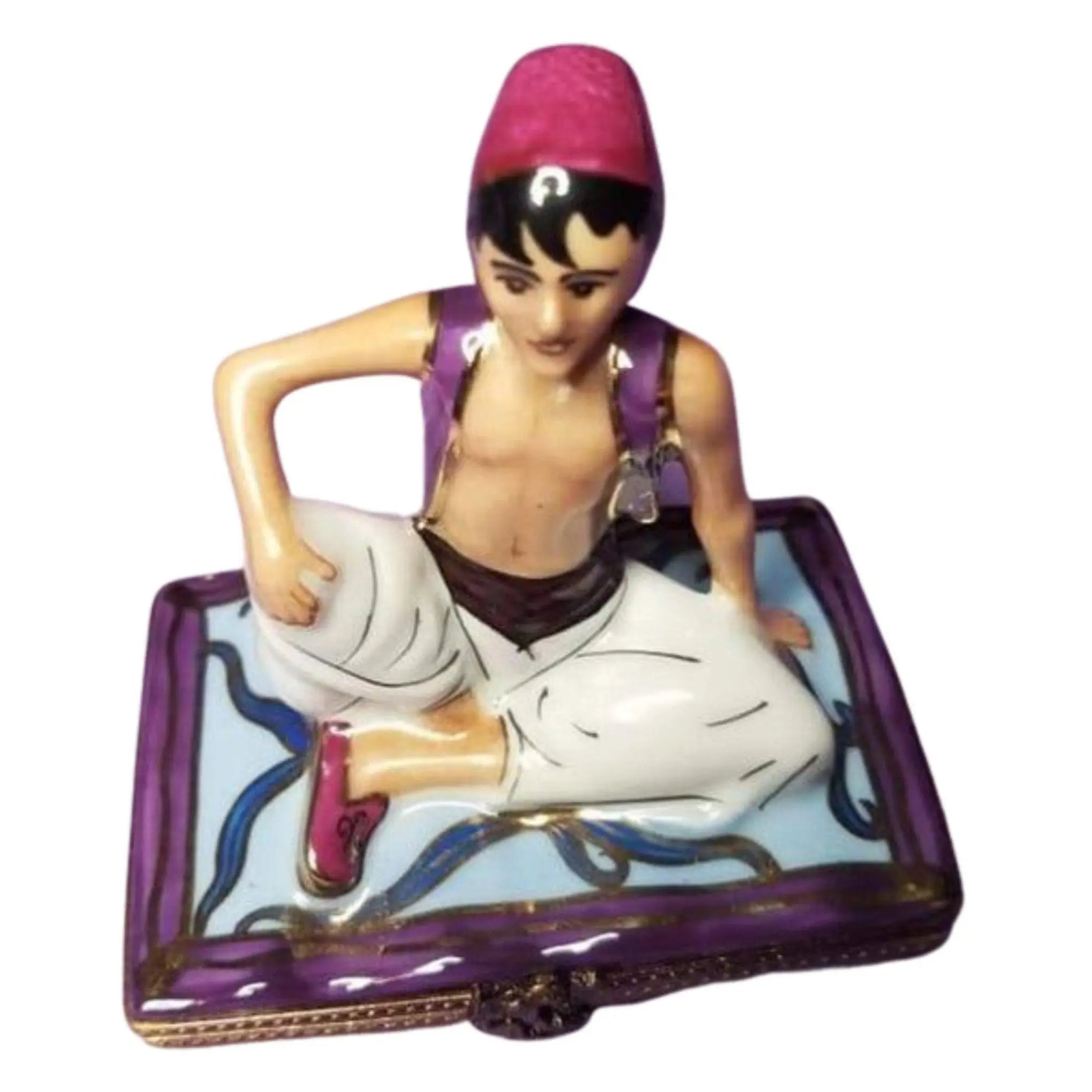 Aladdin's Enchanted Magic Carpet Porcelain Limoges baby travel world limoges box French Trinket Box