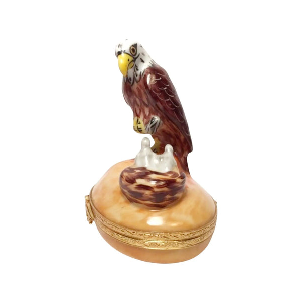 American Eagle Porcelain Limoges bird united states patriotic French Trinket Box