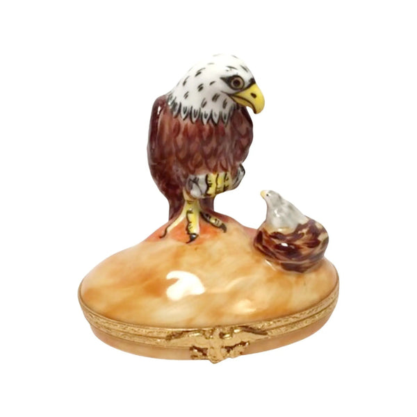 American Eagle Porcelain Limoges bird united states patriotic French Trinket Box