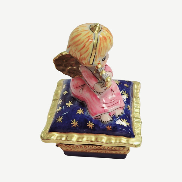 Angel with Harp Limoges Box Porcelain Limoges Angel French Trinket Box
