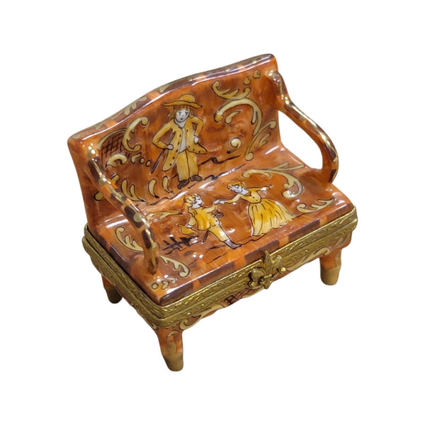 Antique French Love Seat Figurine Porcelain Limoges furniture French Trinket Box