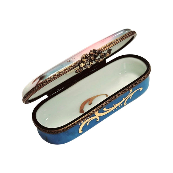 Antique Limoges Needle Pin Box Porcelain Limoges Traditional home French Trinket Box