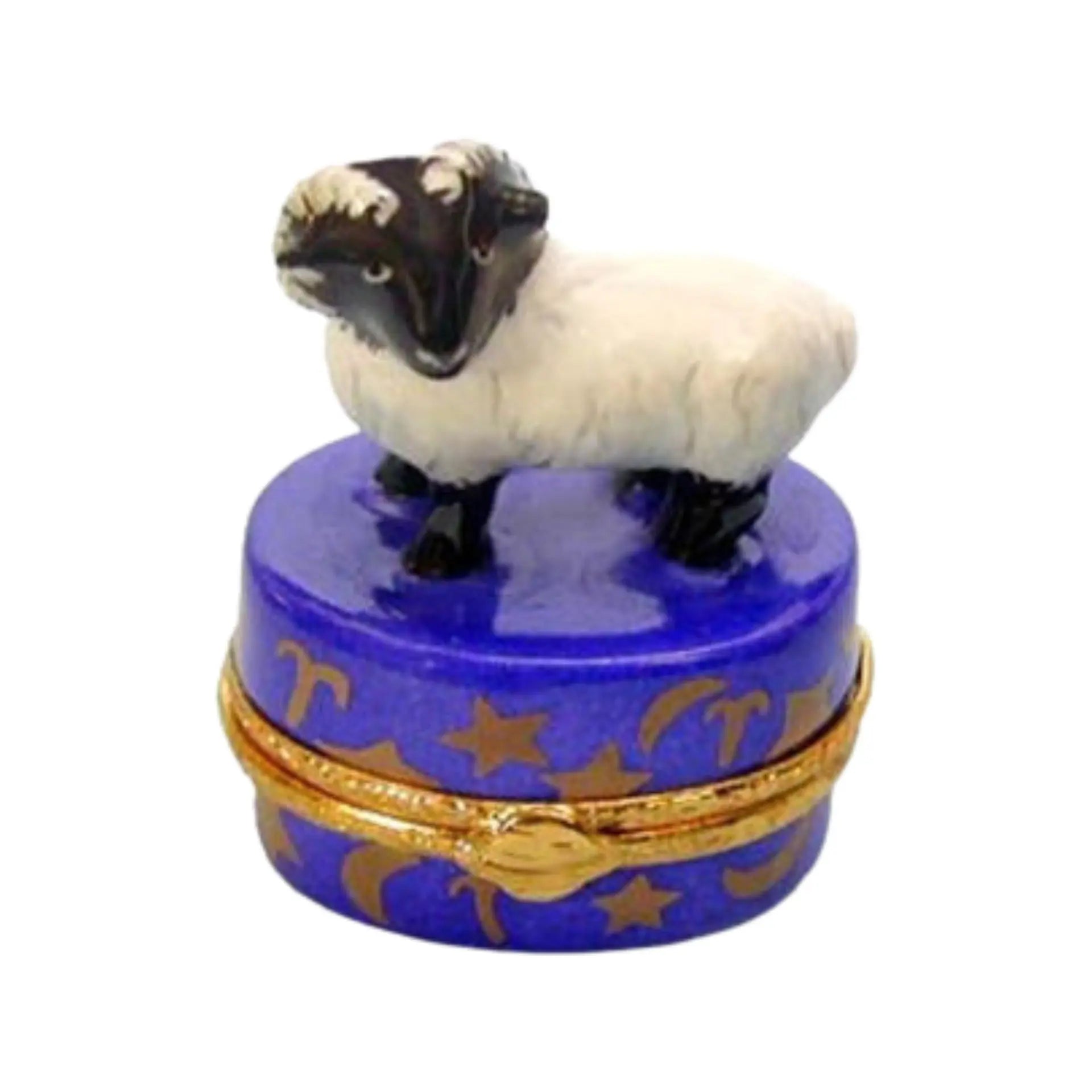 Aries Zodiac Porcelain Limoges birthday zodiac French Trinket Box