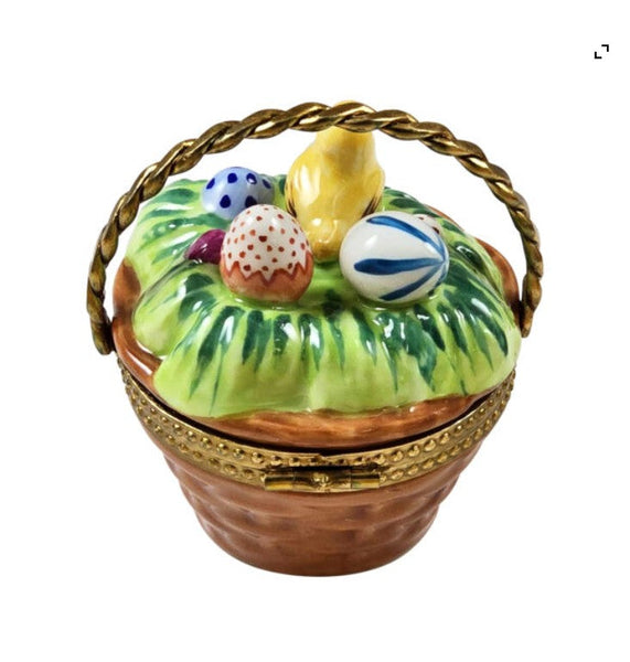 BROWN EASTER BASKET W CHICK