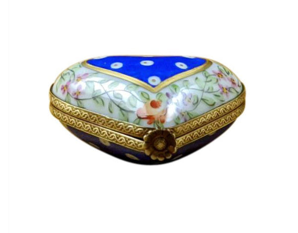 BLUE HEART W/ FLOWERS