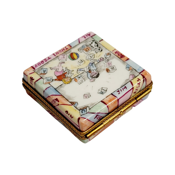 Baby Blocks Limoges Box Figurine Porcelain Limoges baby French Trinket Box
