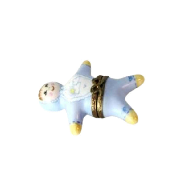 Baby Boy figurine - VERY Porcelain Limoges Babies Figurine French Trinket Box