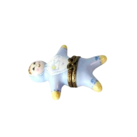 Baby Boy figurine - VERY Porcelain Limoges Babies Figurine French Trinket Box