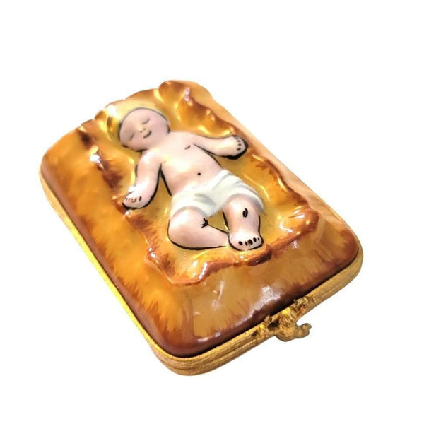 Baby Jesus Porcelain Keepsake Box Porcelain Limoges nativity French Trinket Box