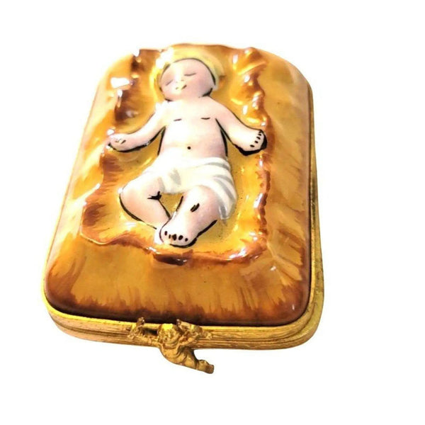 Baby Jesus Porcelain Keepsake Box Porcelain Limoges nativity French Trinket Box