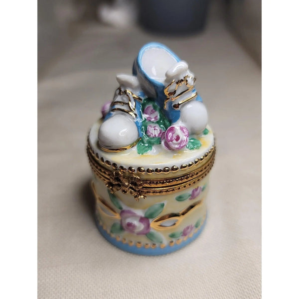 Baby Shoes Limoges Trinket Box Porcelain Limoges baby limoges box babies maternity French Trinket Box