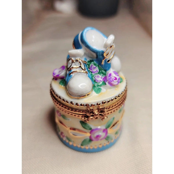 Baby Shoes Limoges Trinket Box Porcelain Limoges baby limoges box babies maternity French Trinket Box
