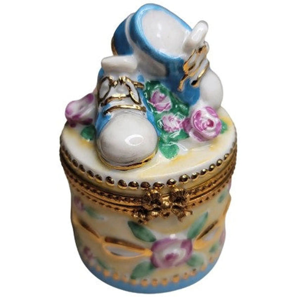Baby Shoes Limoges Trinket Box Porcelain Limoges baby limoges box babies maternity French Trinket Box
