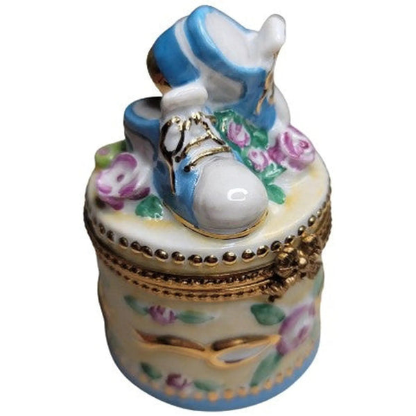 Baby Shoes Limoges Trinket Box Porcelain Limoges baby limoges box babies maternity French Trinket Box
