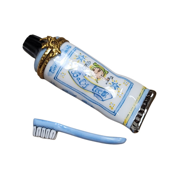 Baby Toothpaste Figurine Delight Porcelain Limoges baby French Trinket Box