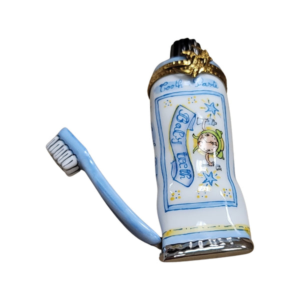 Baby Toothpaste Figurine Delight Porcelain Limoges baby French Trinket Box