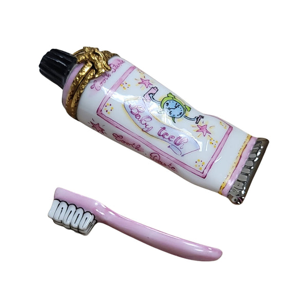 Baby Toothpaste Limoges Box Porcelain Limoges Baby French Trinket Box