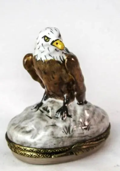 Bald Eagle Porcelain Limoges bird limoges boxes French Trinket Box