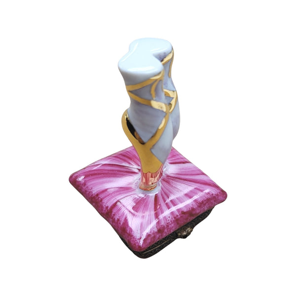 Ballerina Slippers Limoges Box Porcelain Limoges art dance French Trinket Box