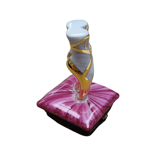 Ballerina Slippers Limoges Box Porcelain Limoges art dance French Trinket Box