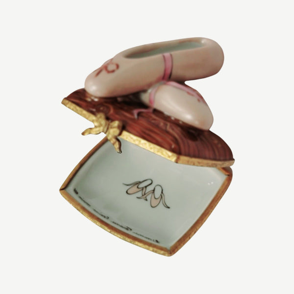 Ballerina Slippers Limoges Box Porcelain Limoges art dance French Trinket Box