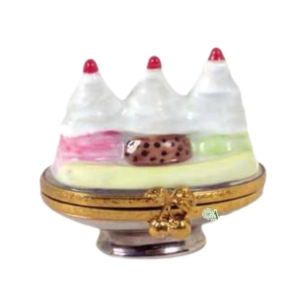 Banana Split Limoges Box Figurine Artoria for Collectors Authentic Limoges Box
