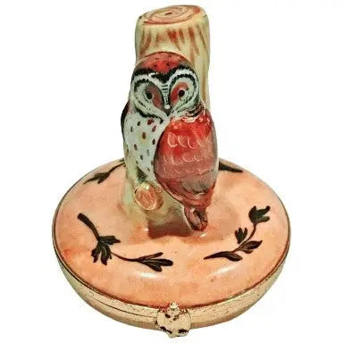Barn Owl Porcelain Limoges Wild Birds French Trinket Box