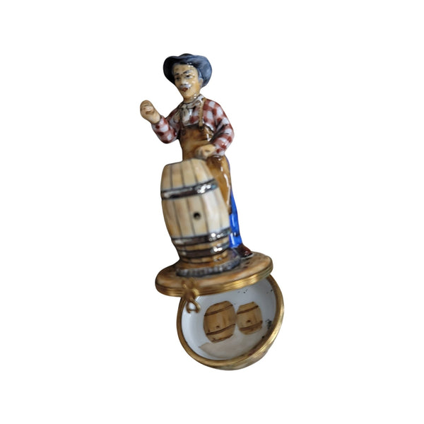 Barrel Maker Porcelain Figurine Porcelain Limoges professional French Trinket Box