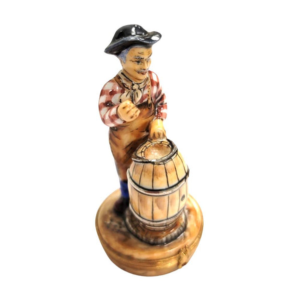 Barrel Maker Porcelain Figurine Porcelain Limoges professional French Trinket Box