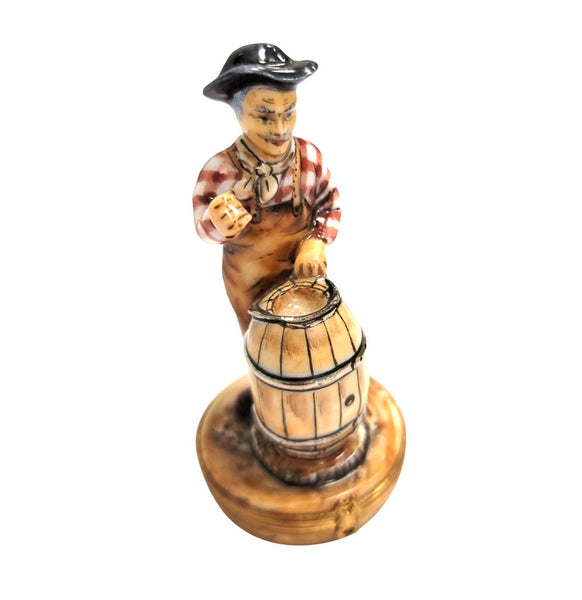 Barrel Maker Porcelain Figurine Porcelain Limoges professional French Trinket Box