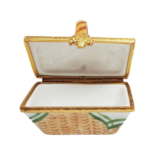 Basket: Picnic Porcelain Limoges Basket Home French Trinket Box