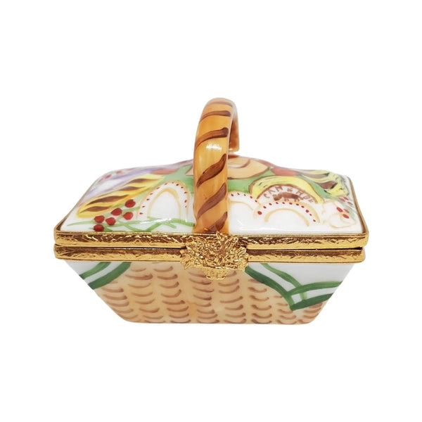 Basket: Picnic Porcelain Limoges Basket Home French Trinket Box