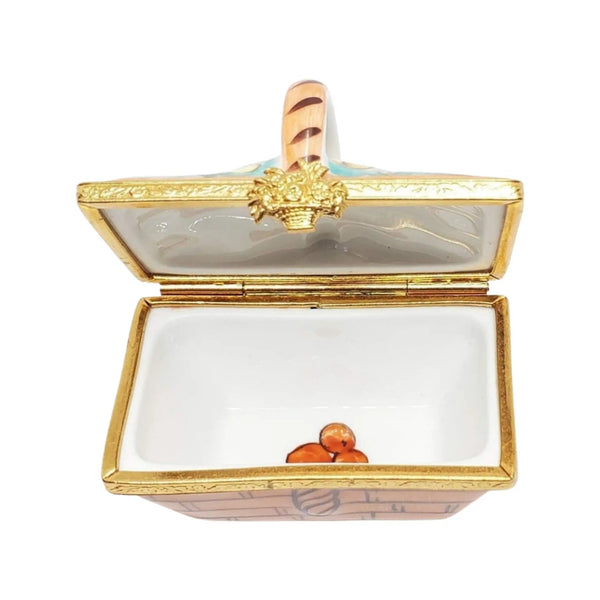 Basket w Fruits From Garden Porcelain Limoges Fruit Basket Garden French Trinket Box
